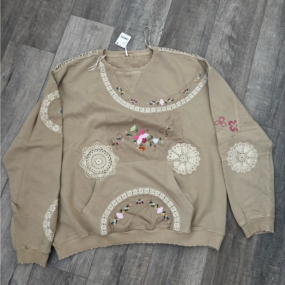 Free People Grams Attic Sweatshirt Large NWT